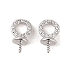 Brass with Cubic Zirconia Peg Bails KK-B087-13B-P-1