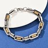 201 Stainless Steel Twisted Chain Bracelets for Women BJEW-B143-12GP-3