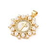 Brass Micro Pave Cubic Zirconia Pendants X-KK-K408-14G-2