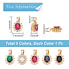 5Pcs 5 Colors Brass Micro Pave Cubic Zirconia Charms KK-FH0003-24-6