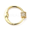 Rack Plating Brass Micro Pave Clear Cubic Zirconia Screw Carabiner Lock Charms KK-D047-08G-1