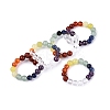 Adjustable Natural Mixed Gemstone Bead Stretch Finger Rings RJEW-N056-01-2