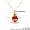 Brass Micro Pave Clear Cubic Zirconia and Red Resin Scared Heart Pendant Necklaces for Women FS-WG476F5-01-4