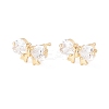 Clear Cubic Zirconia Bowknot Stud Earrings EJEW-F282-43G-1