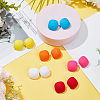6 Pairs 6 Colors Textured Rectangle Acrylic Stud Earrings with 304 Stainless Steel Pins for Women EJEW-AN0003-73-5