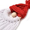 Christmas Handmade Woven Macrame Cotton Thread Santa Claus Pendant Decorations HJEW-JM02455-6