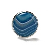 Natural Banded Agate Round Adjustable Rings RJEW-K371-09S-27-3