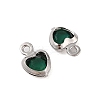 Heart Rack Plating Brass Glass Pendants KK-S385-01P-06-2