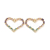 Brass Pave Colorful Cubic Zirconia Pendants KK-E068-VF200-2