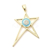 Real 18K Gold Plated Brass Clear Cubic Zirconia Pendants KK-A198-23G-01-1