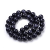 Synthetic Blue Goldstone Beads Strands G-S259-41-10mm-2