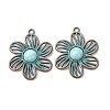 Alloy with Synthetic Turquoise Pendants FIND-B055-01M-1