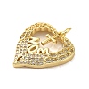 Mother's Day Brass Micro Pave Clear Cubic Zirconia Pendants FIND-Z041-20J-2