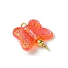 Transparent Acrylic Beads with 304 Stainless Steel Eye Pins and Brass Beads PALLOY-JF03290-5