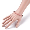 Cherry Quartz Glass & Tiger Eye Round Beads Stretch Bracelet for Women BJEW-JB07293-02-5