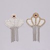 Crown Glitter Hotfix Rhinestone DIY-WH0265-18-1