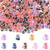 50G 3 Colors Halloween Transparent Glass Round Seed Beads SEED-FS0001-41-1