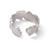 Non-Tarnish 304 Stainless Steel Heart Wrap Open Cuff Ring for Women RJEW-C045-15P-3