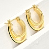 Two-layer Oval Brass Enamel Hoop Earrings EJEW-S252-03D-G-5
