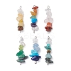 6Pcs Mixed Gemstone Chip Beaded Connector Charms Set PALLOY-JF02770-02-1