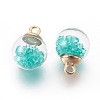 Transparent Glass Bottle Pendants GLAA-L018-13-2