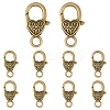 10Pcs Tibetan Style Heart Lobster Claw Clasps FIND-YW0009-77AB-1
