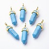 Synthetic Turquoise Double Terminated Pointed Pendants G-G902-C03-3