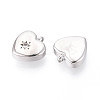 Brass Micro Pave Clear Cubic Zirconia Charms KK-N267-14P-2