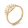 Ion Plating(IP) 201 Stainless Steel Evil Eye Adjustable Ring for Women LS-RJEW-K238-13G-3