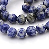 Natural Blue Spot Jasper Round Bead Strands G-N0120-48-8mm-1