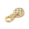 Rack Plating Brass Micro Pave Cubic Zirconia Charms KK-P230-15G-3