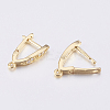 Brass Micro Pave Cubic Zirconia Hoop Earring Findings with Latch Back Closure ZIRC-K075-30G-3