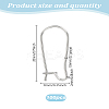 100Pcs 304 Stainless Steel Hoop Earrings Findings Kidney Ear Wires STAS-LP0001-95-2