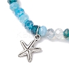 5Pcs 5 Styles Ocean Series Alloy Charm Bracelets BJEW-JB11726-4