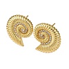 Brass Micro Pave Clear Cubic Zirconia Conch Stud Earrings EJEW-H165-07G-4