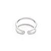 Non-Tarnish 304 Stainless Steel Double Line Open Cuff Ring for Women LS-X-RJEW-S405-200P-2