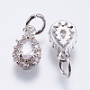 Brass Micro Pave Cubic Zirconia Charms RB-I077-15P-RS-2