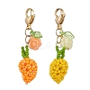 Handmade Glass Seed Beads Mango Pendnat Decorations HJEW-MZ00348-2