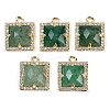 Natural Green Strawberry Quartz Faceted Square Charms G-I375-06G-07-1