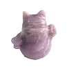 Natural Lepidolit Carved Healing Lucky Cat Figurines PW-WG20972-08-1