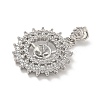 Rack Plating Brass Micro Pave Cubic Zirconia Pendants KK-T072-19P-2