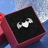 Heart with Wing Enamel Finger Rings RJEW-G337-05P-02-3