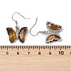Natural Tiger Eye Brass Dangle Earrings EJEW-M081-01P-03-3