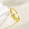 Brass Cuff Open Rings for Women WG48137-02-3
