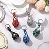 Polyester Braid Ball Stainless Steel Keychains KEYC-JKC01119-2