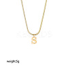 316 Surgical Stainless Steel Initial Pendant Flat Snake Chain Necklaces for Women WGC1053-19-2