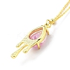 Synthetic Crystal Teardrop Pendant Necklace NJEW-G016-03C-2