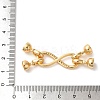 Brass Micro Pave Clear Cubic Zirconia Fold Over Clasps KK-A227-08G-3