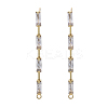 Brass Clear Cubic Zirconia Stud Earring Findings KK-N232-13-NF-2