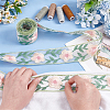 5 Yards Chinese Style Embroidery Organza Ribbons OCOR-FG0002-18-3
